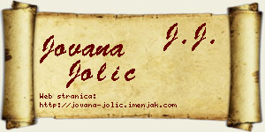 Jovana Jolić vizit kartica